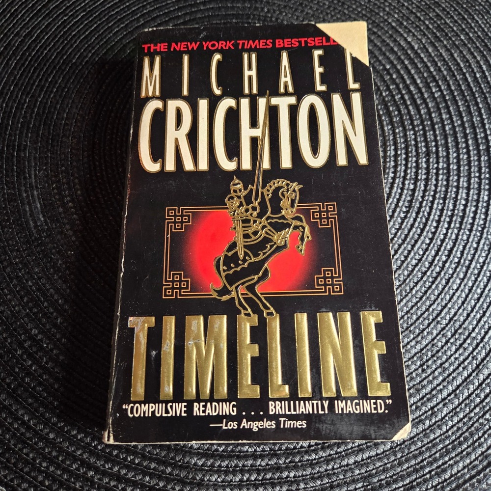 Michael Crichton Timeline Novel Mass Market Paperback Black Sci-Fi Thriller